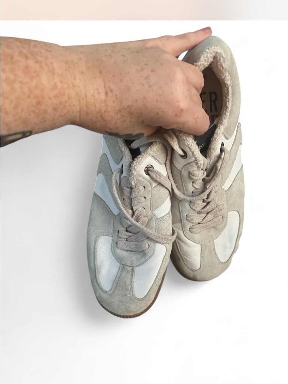 Women’s Gray Suede & Leather Lace-Up Sneakers - Verbenas
